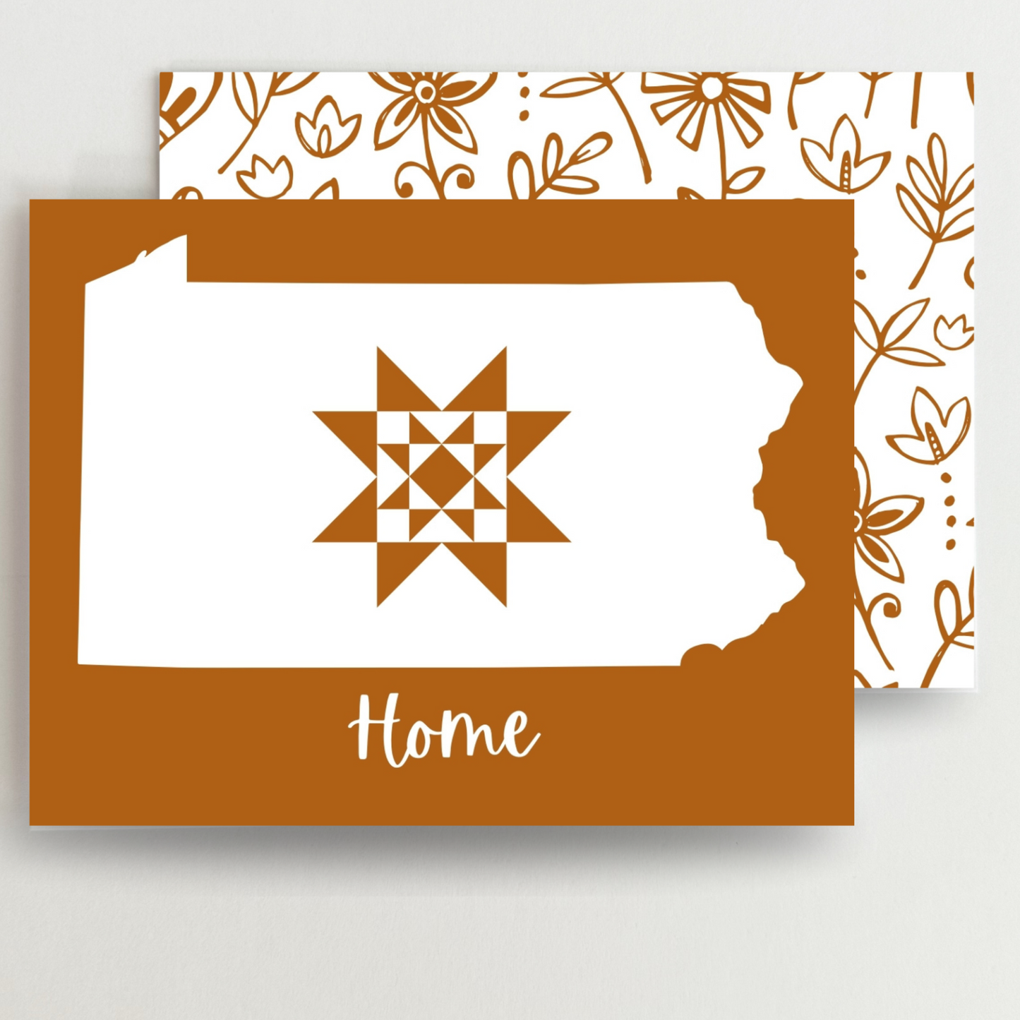 Pennsylvania Home Quilt Star Gift Set of 6 Blank Cards - Choose Your Color