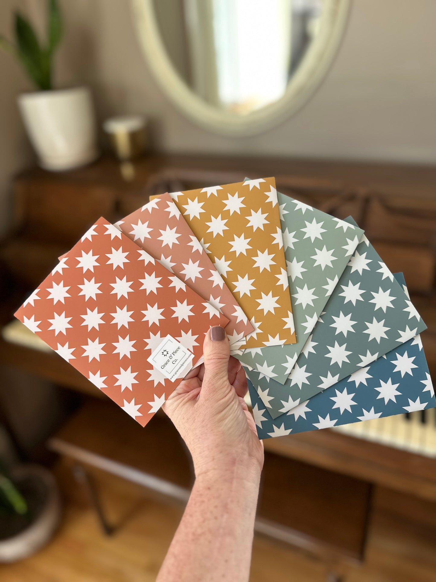 Natural Quilt Star Greeting Card Variety Pack