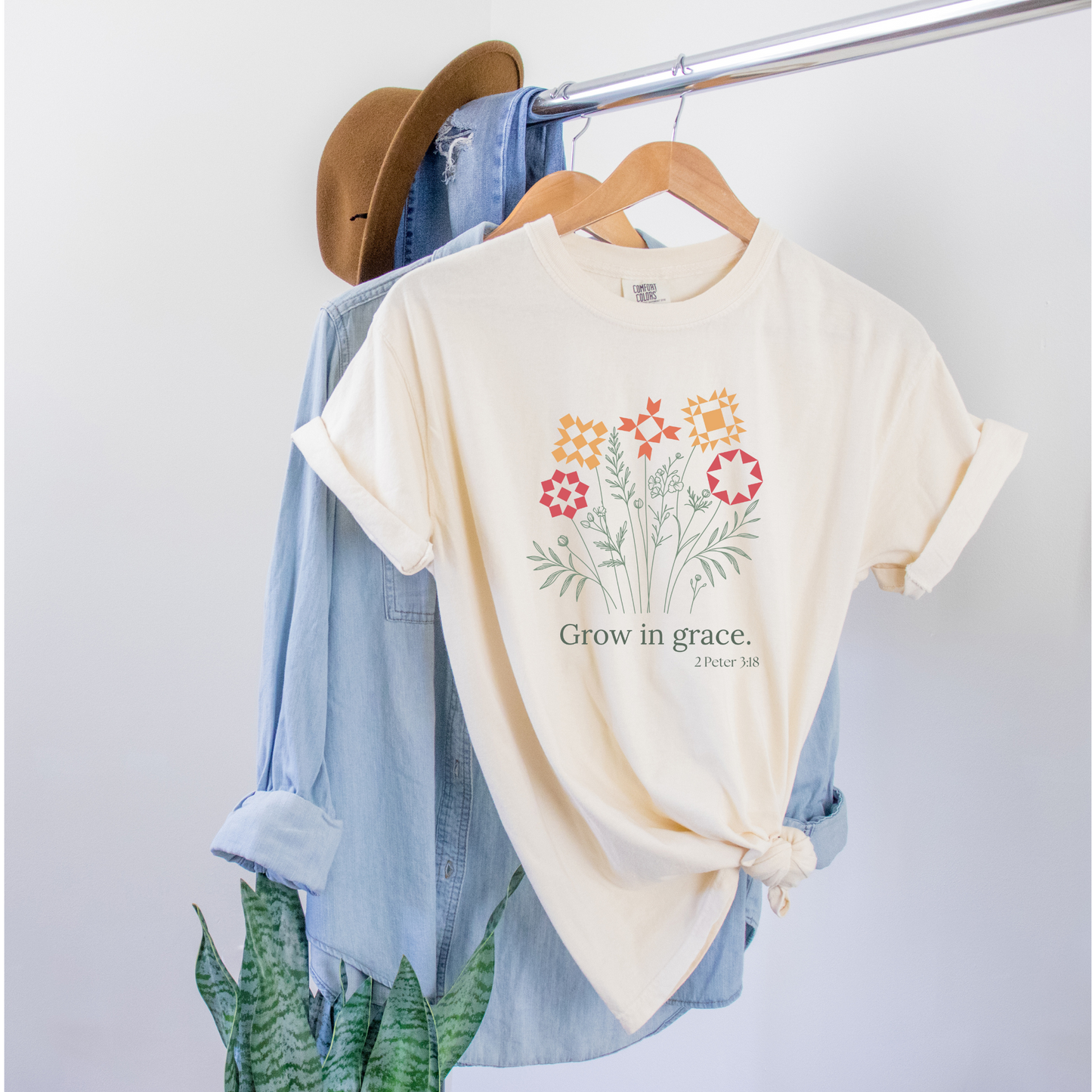 Comfort Colors Grow in Grace Floral T-shirt
