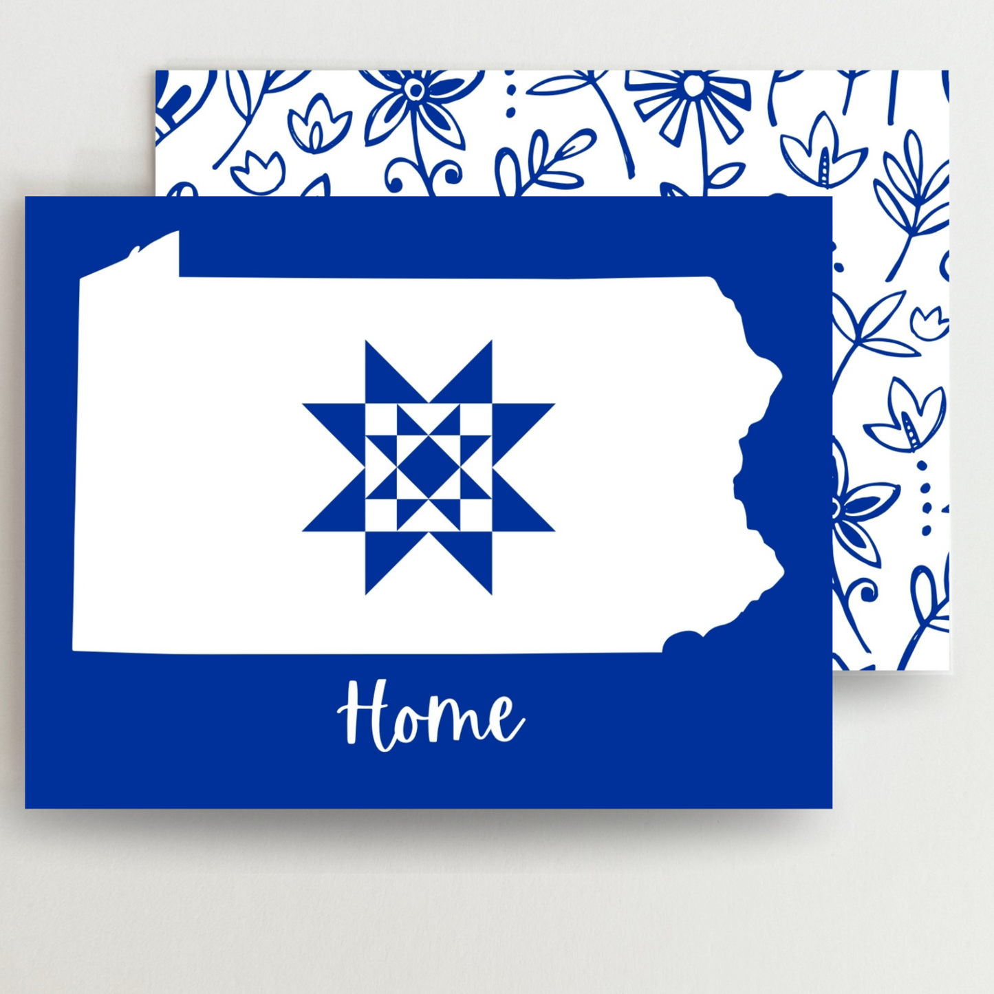 Pennsylvania Home Quilt Star Gift Set of 6 Blank Cards - Choose Your Color