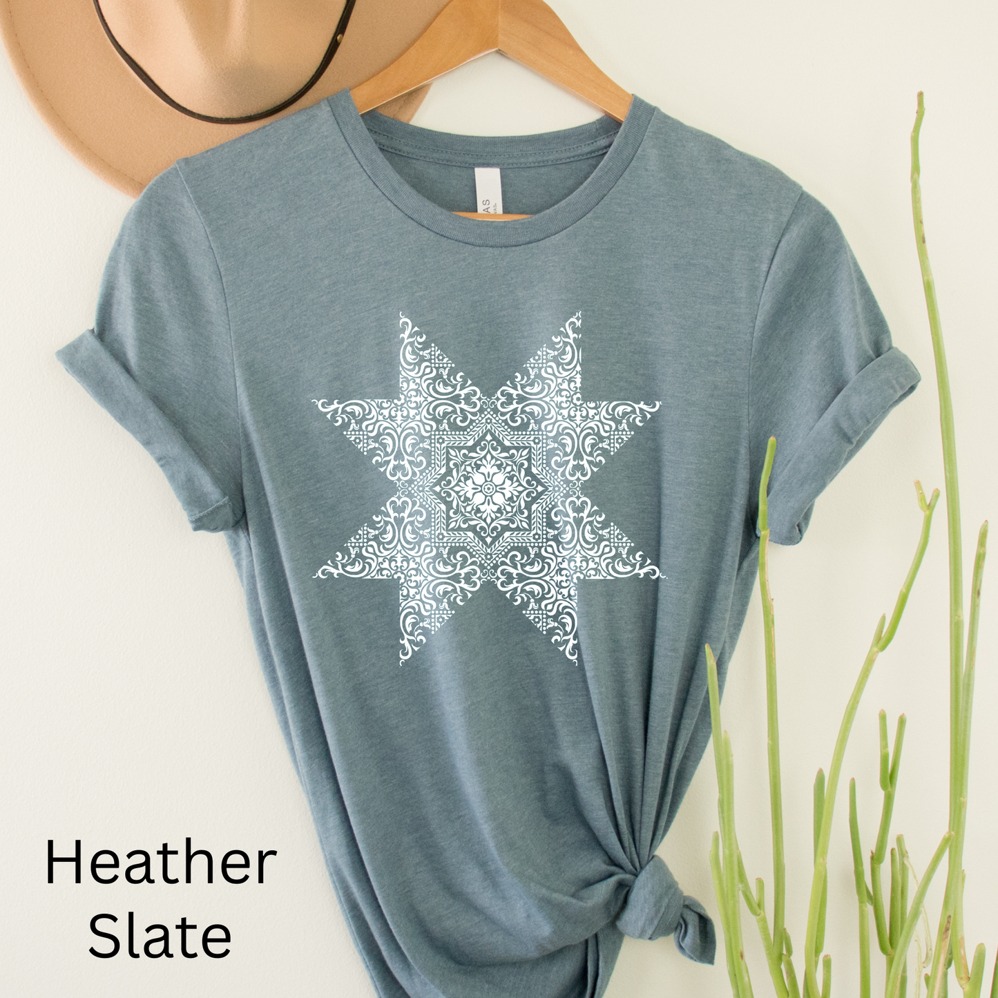 Modern Vintage Quilt Star T-Shirt - Choose your color - Free shipping!