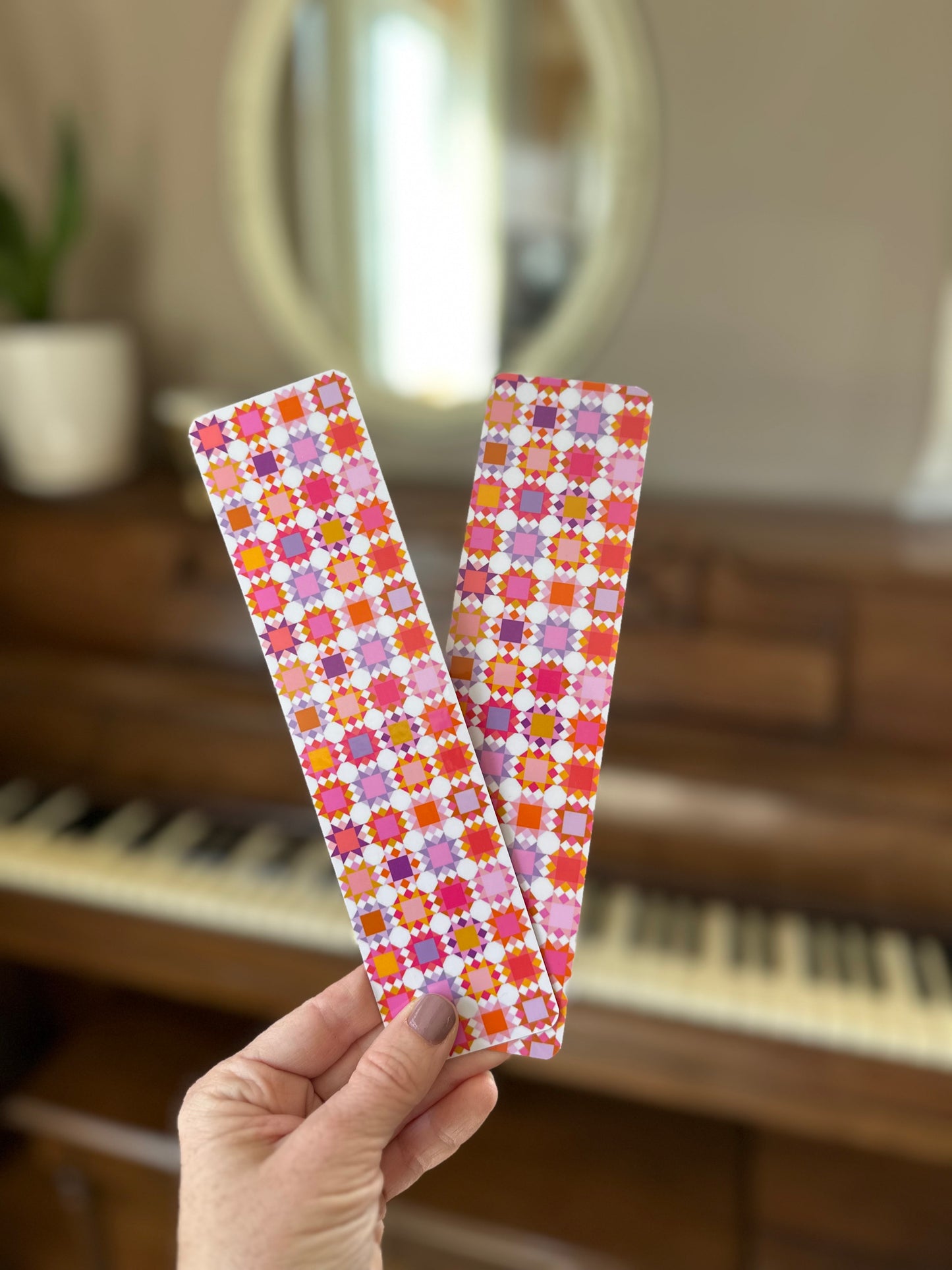 QuiltCakes Star Dew Pattern Laminated Bookmark