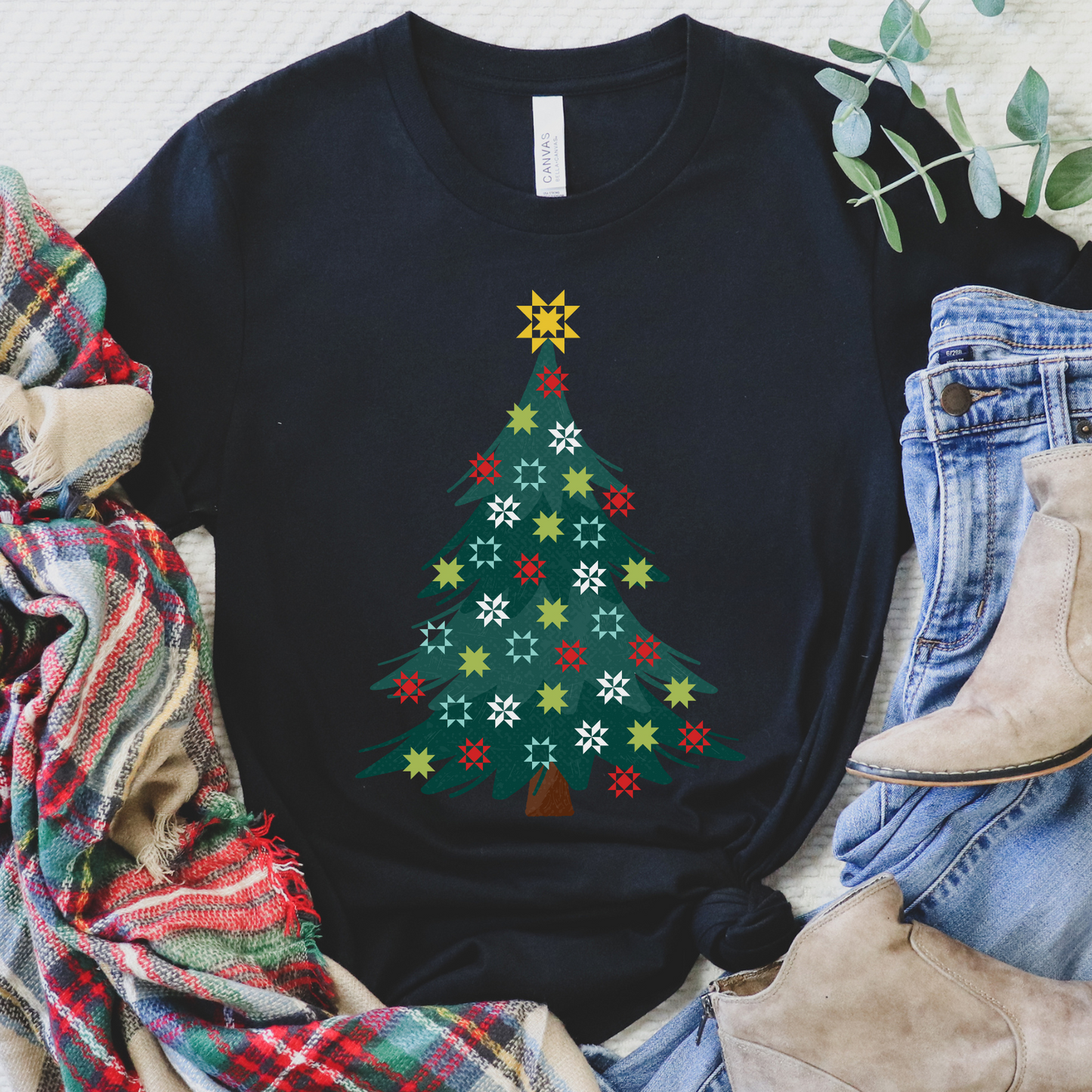 Quilter Christmas Tree Bella+Canvas T-Shirt - Free shipping!