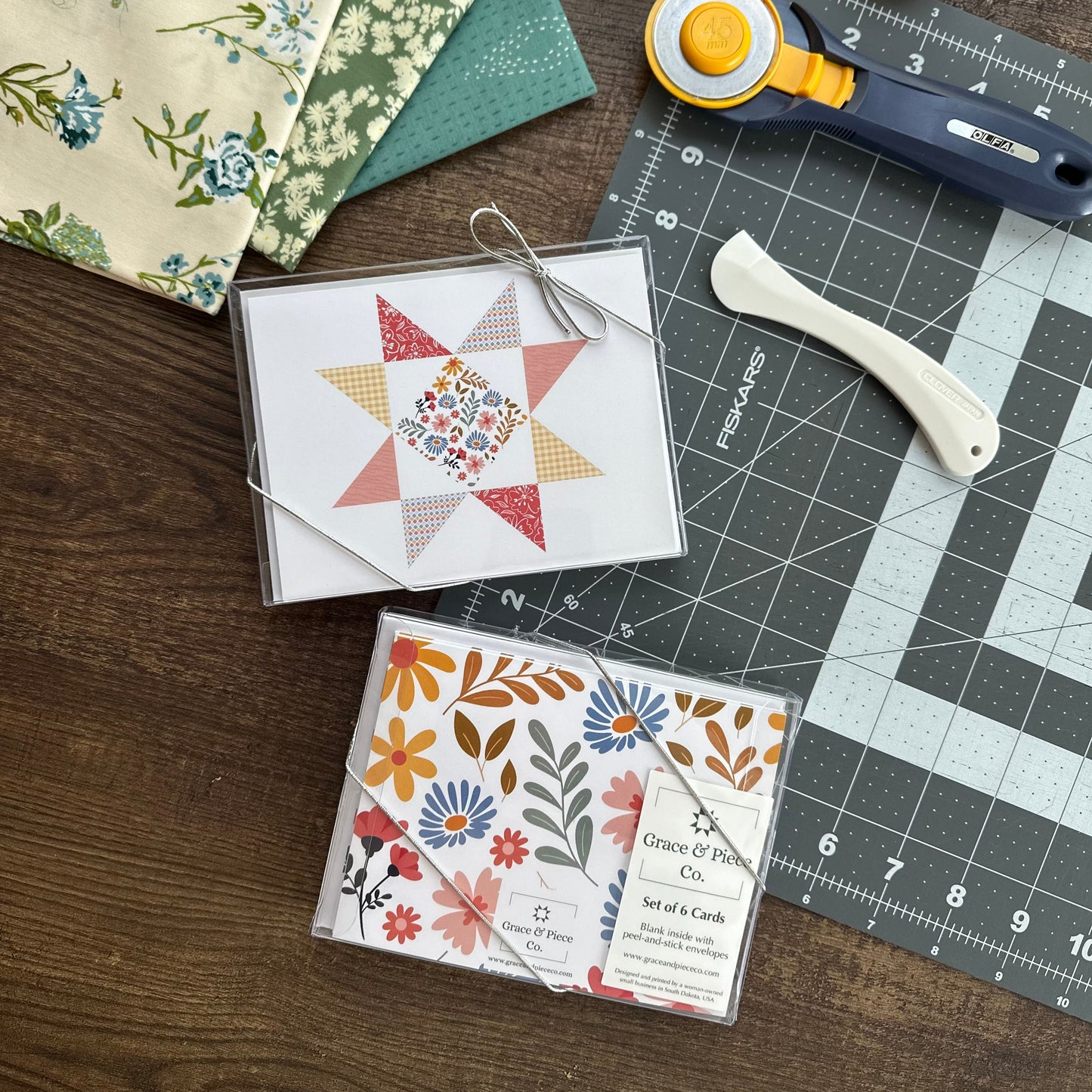 Happy Mail Quilt Star Boxed Set of 6 Note Cards