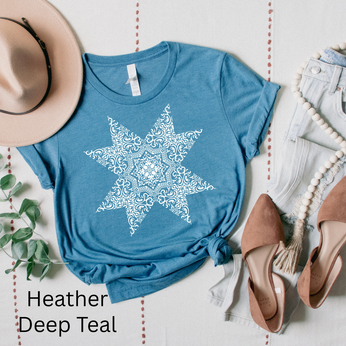 Modern Vintage Quilt Star T-Shirt - Choose your color - Free shipping!