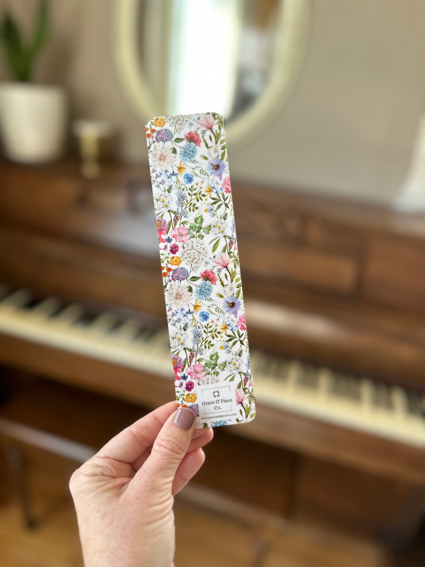 Berry Floral Bible Verse Quilt Laminated Bookmark