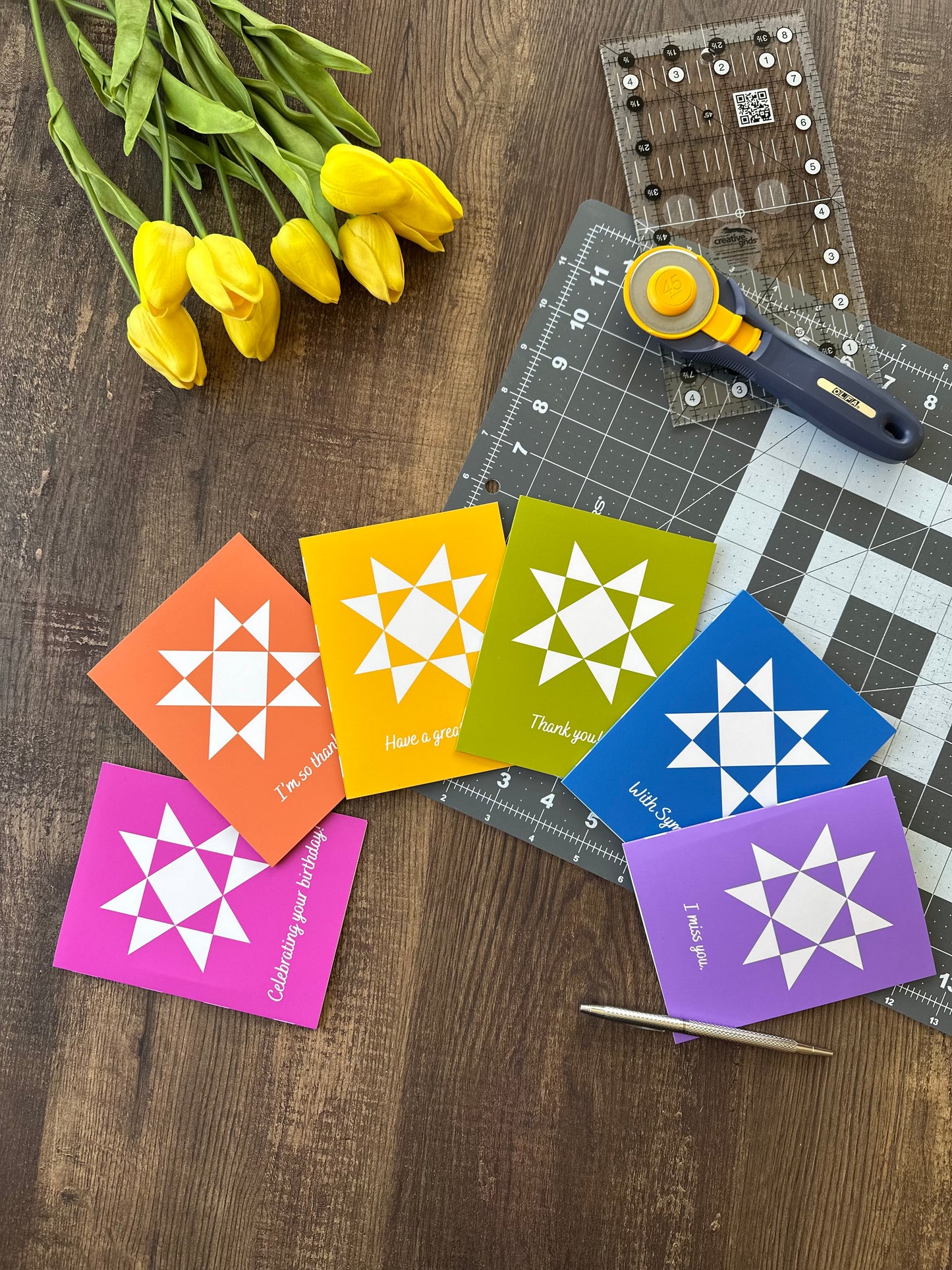 Bright Quilt Star Greeting Card Variety Pack