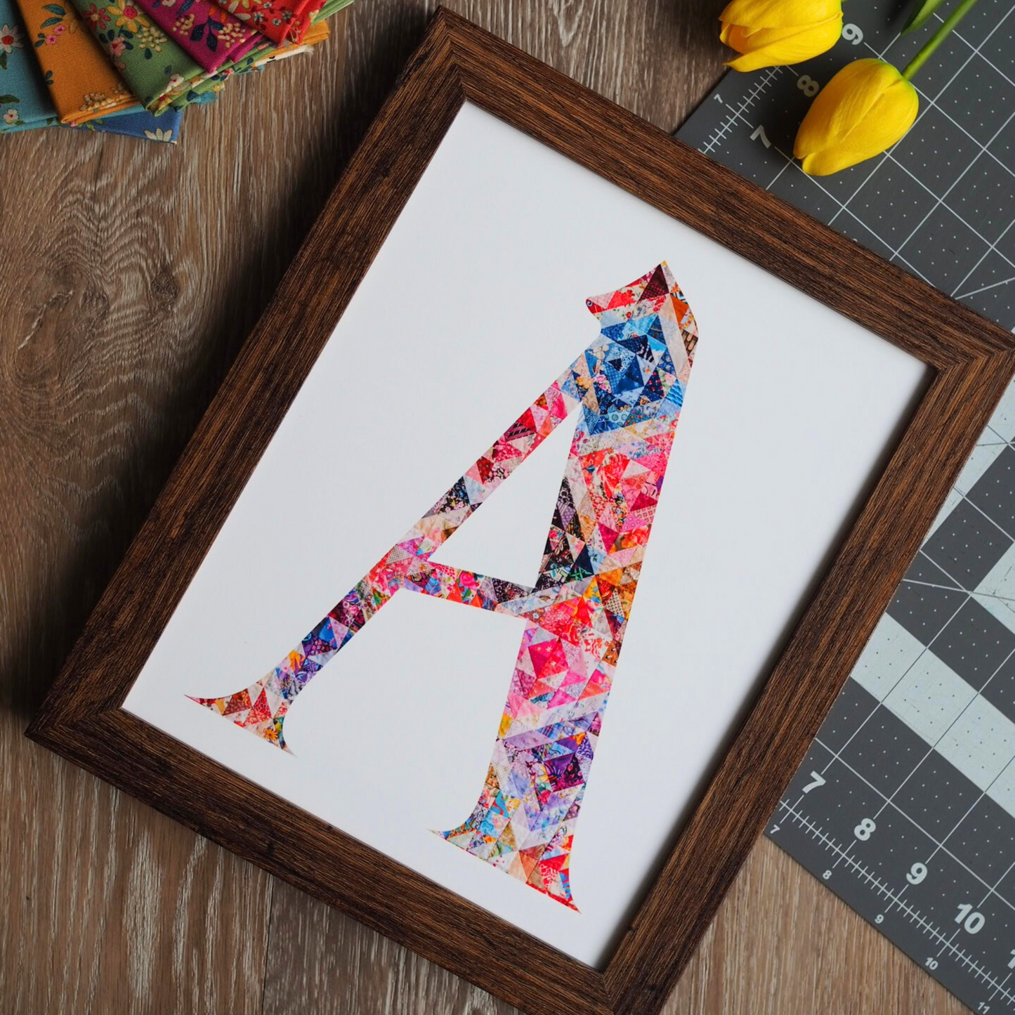 5"x7" Personalized Monogram Quilter Gift Wall Art Print
