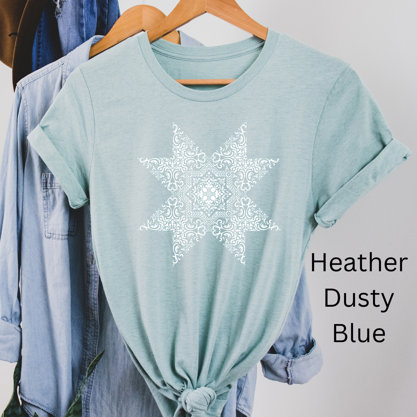 Modern Vintage Quilt Star T-Shirt - Choose your color - Free shipping!