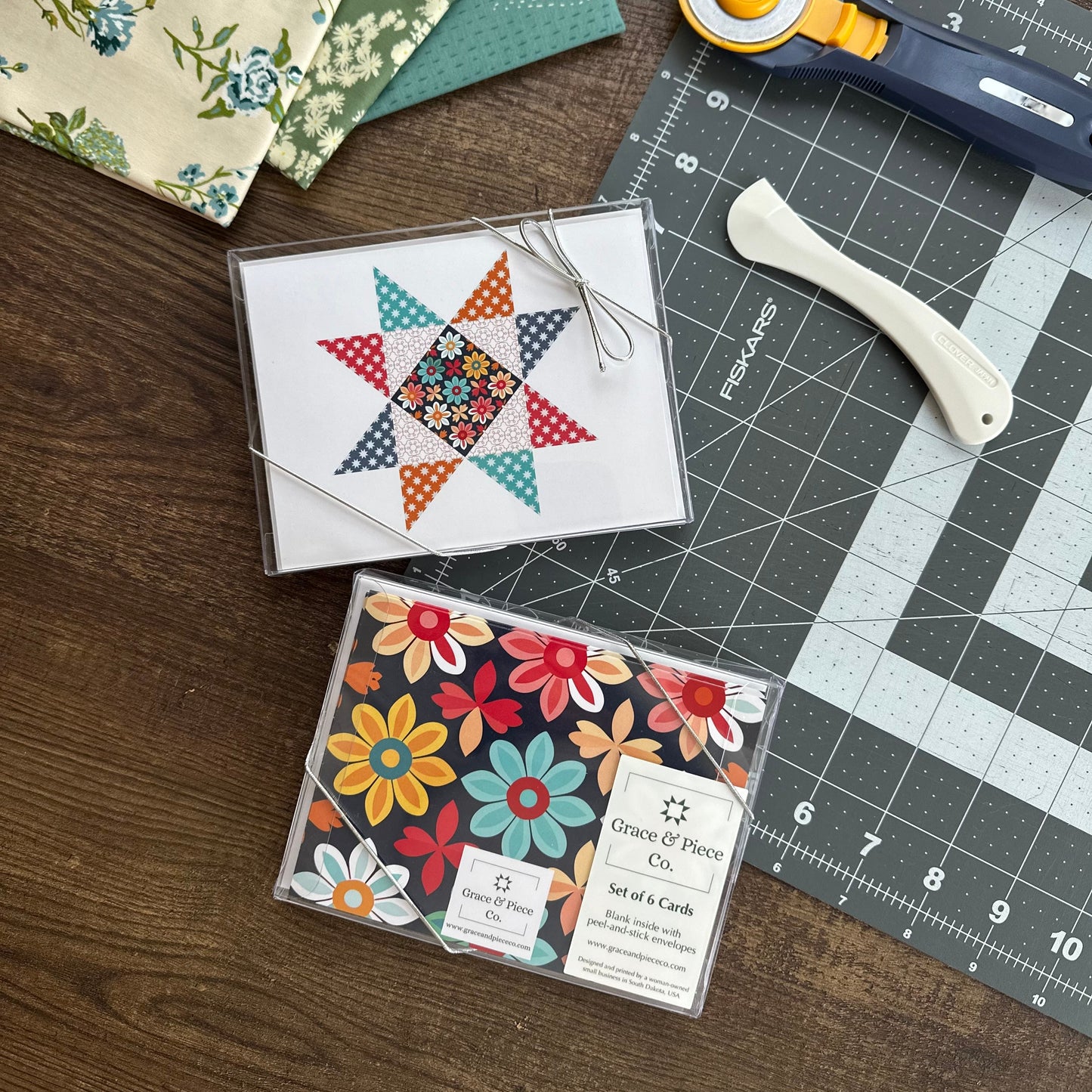 Groovy Quilt Star Boxed Set of 6 Note Cards