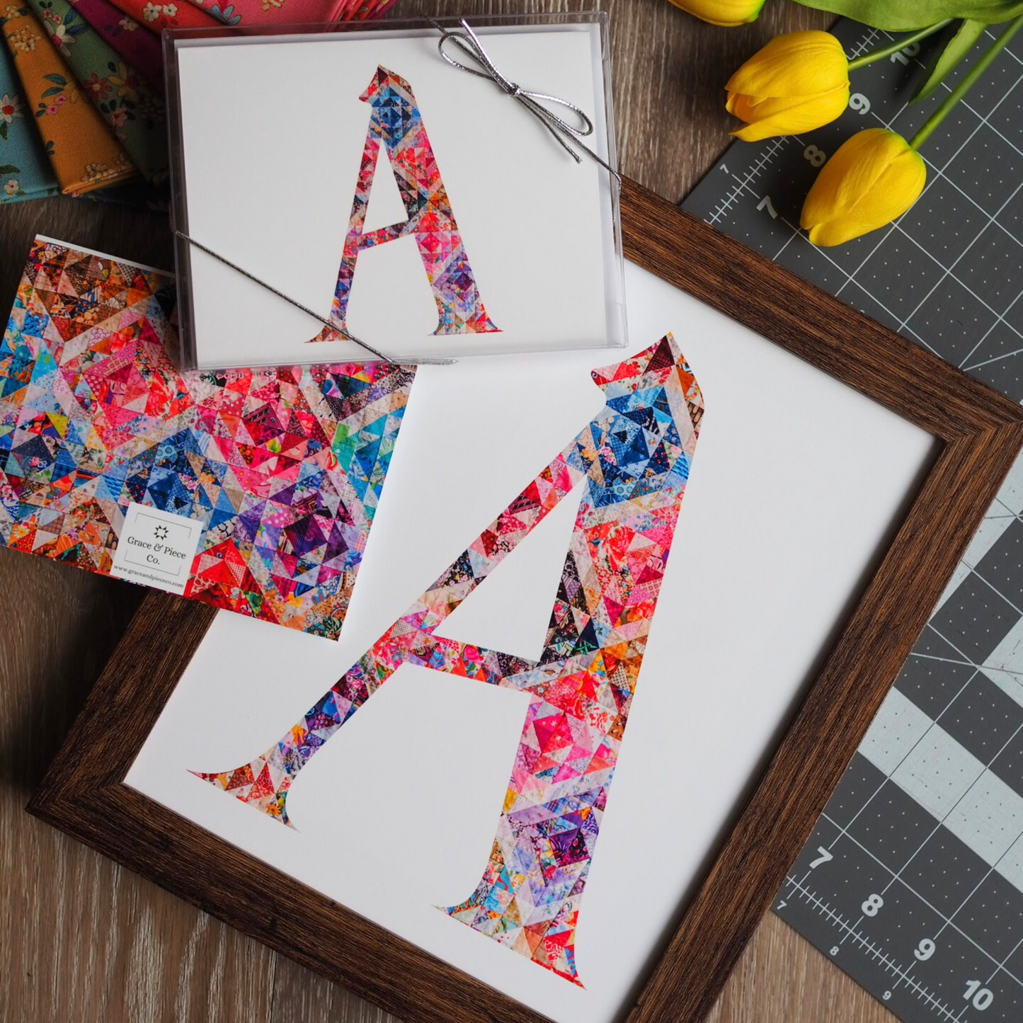 5"x7" Personalized Monogram Quilter Gift Wall Art Print