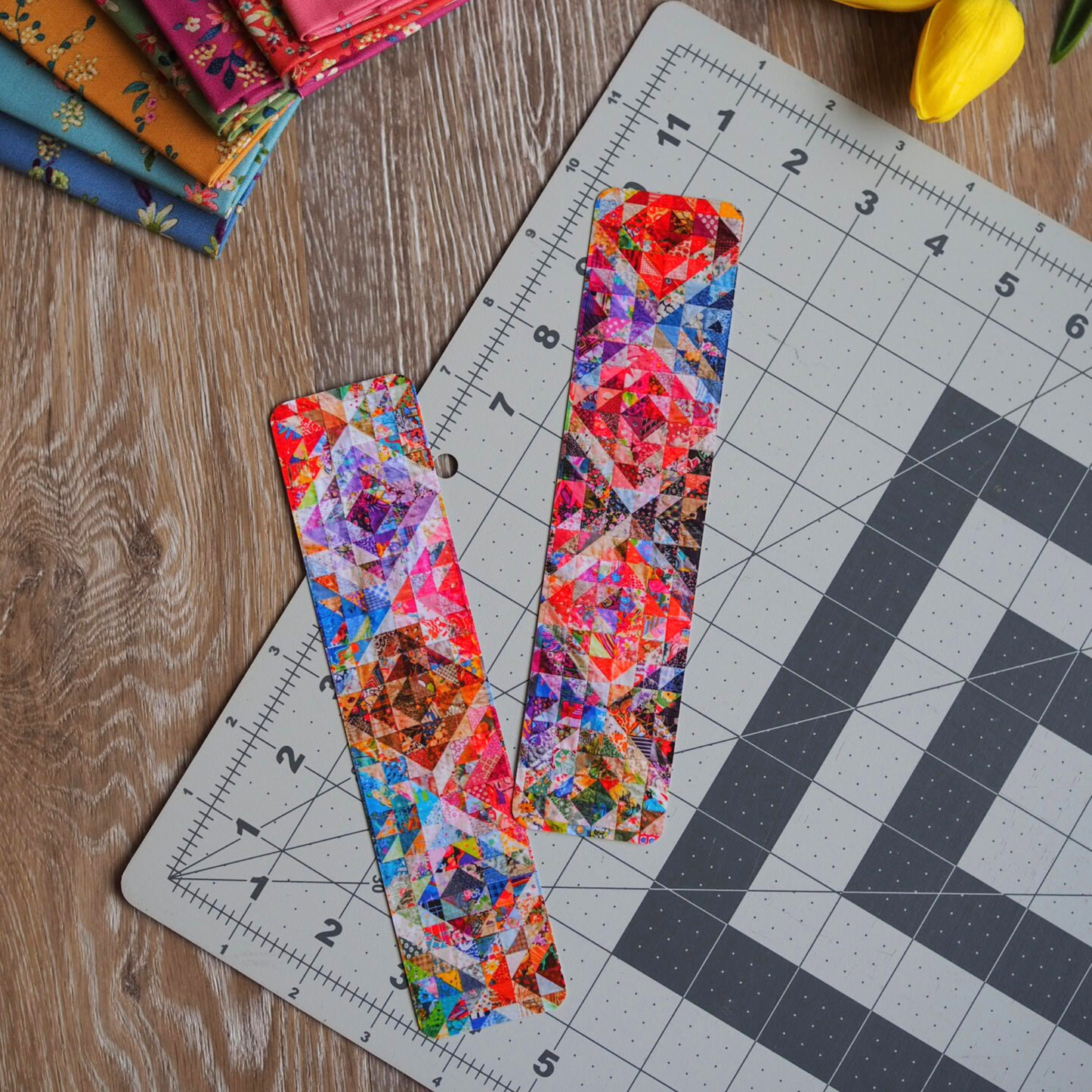 Vibrant Quilt Laminated Bookmark