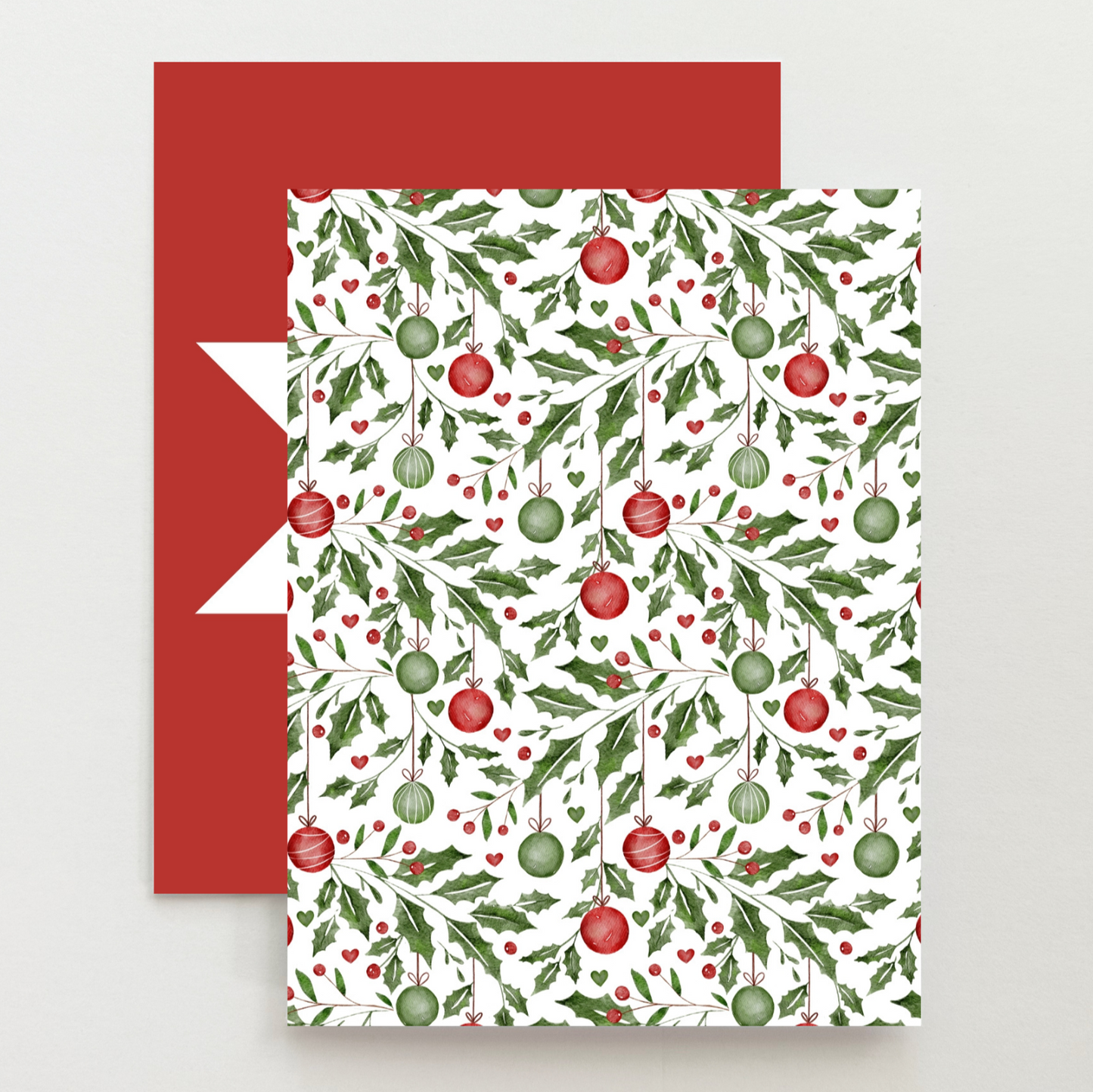 Christmas Red Quilt Star Card Set