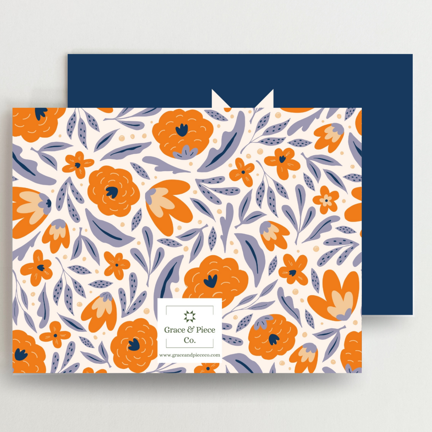 Whimsical Orange Ohio Star Blank Note Cards Set