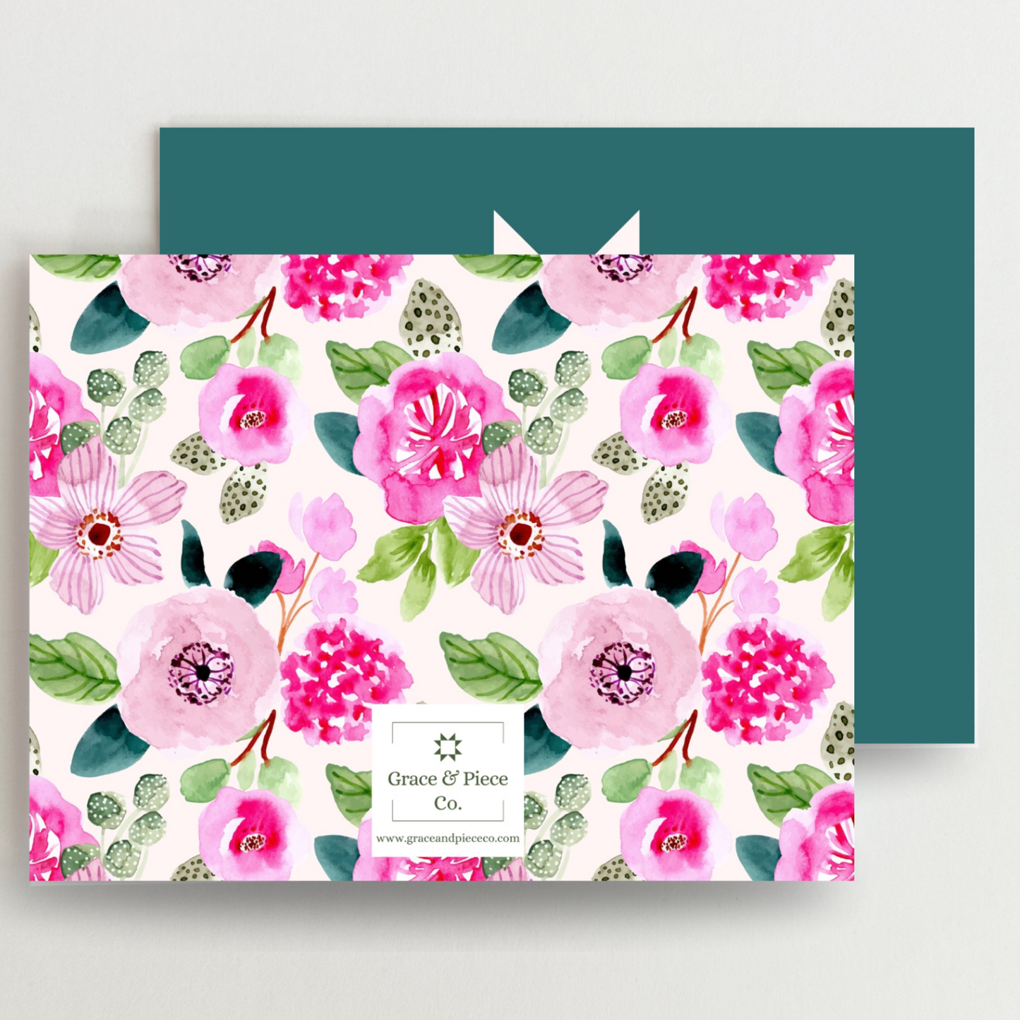 Floral Garden Ohio Star Blank Note Cards Set