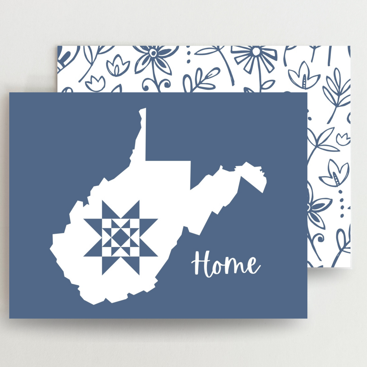 West Virginia Home Quilt Star Gift Set of 6 Blank Cards - Choose Your Color