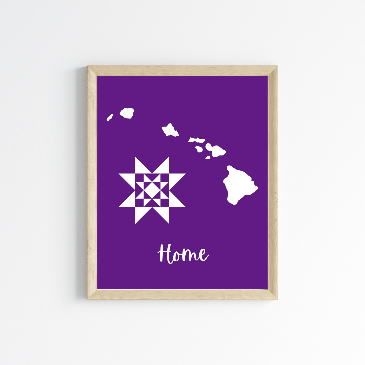 Hawaii Home Quilt Star 8x10 Wall Art Print - Choose Your Color