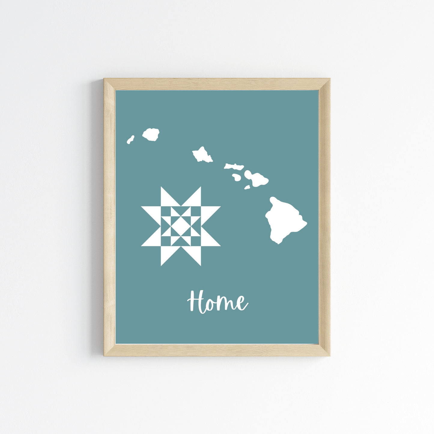 Hawaii Home Quilt Star 8x10 Wall Art Print - Choose Your Color