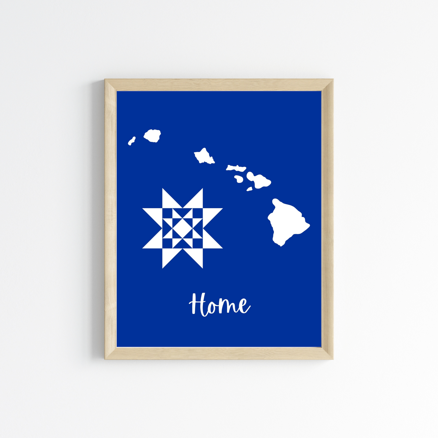 Hawaii Home Quilt Star 8x10 Wall Art Print - Choose Your Color