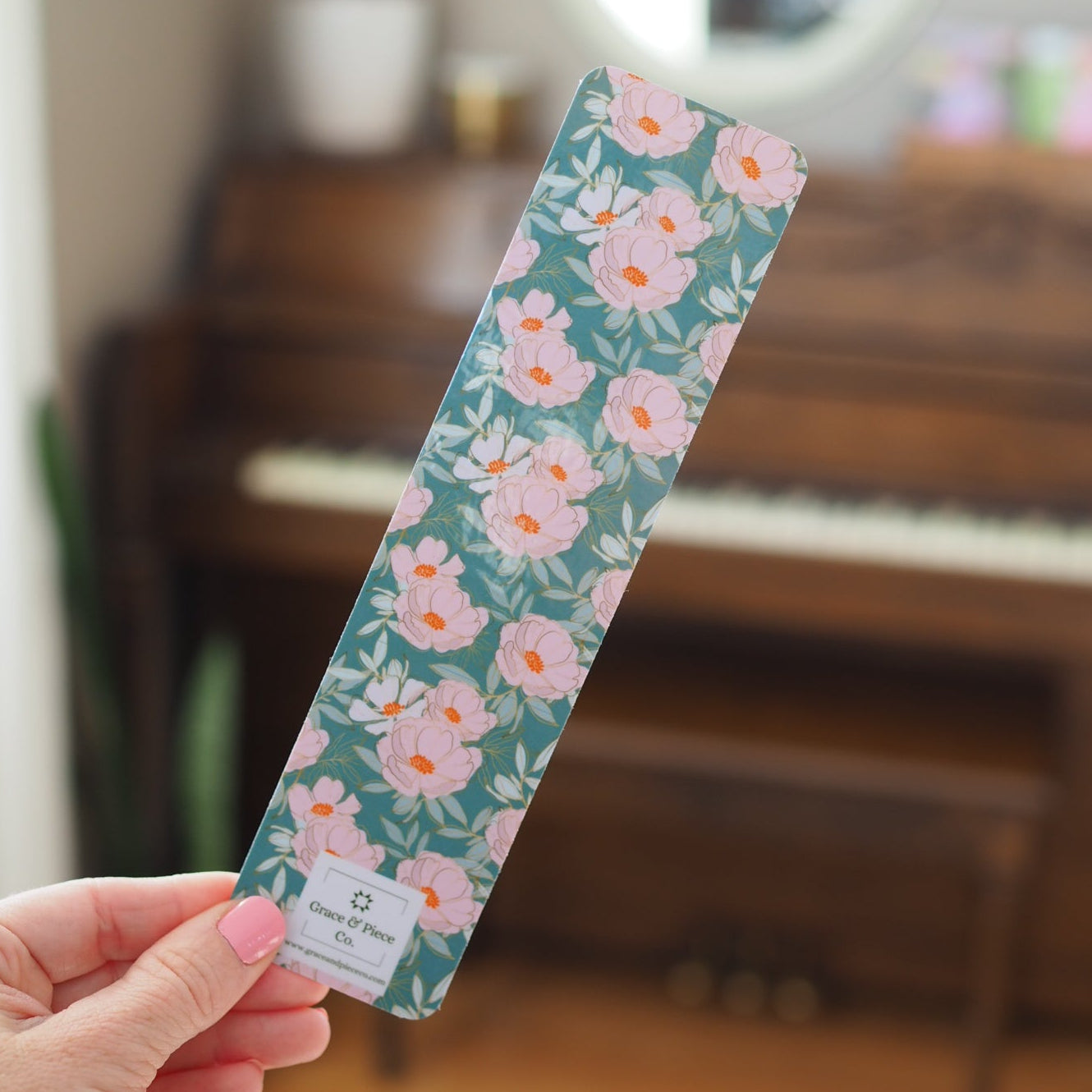 Graceful Garden Quilt Laminated Bookmark