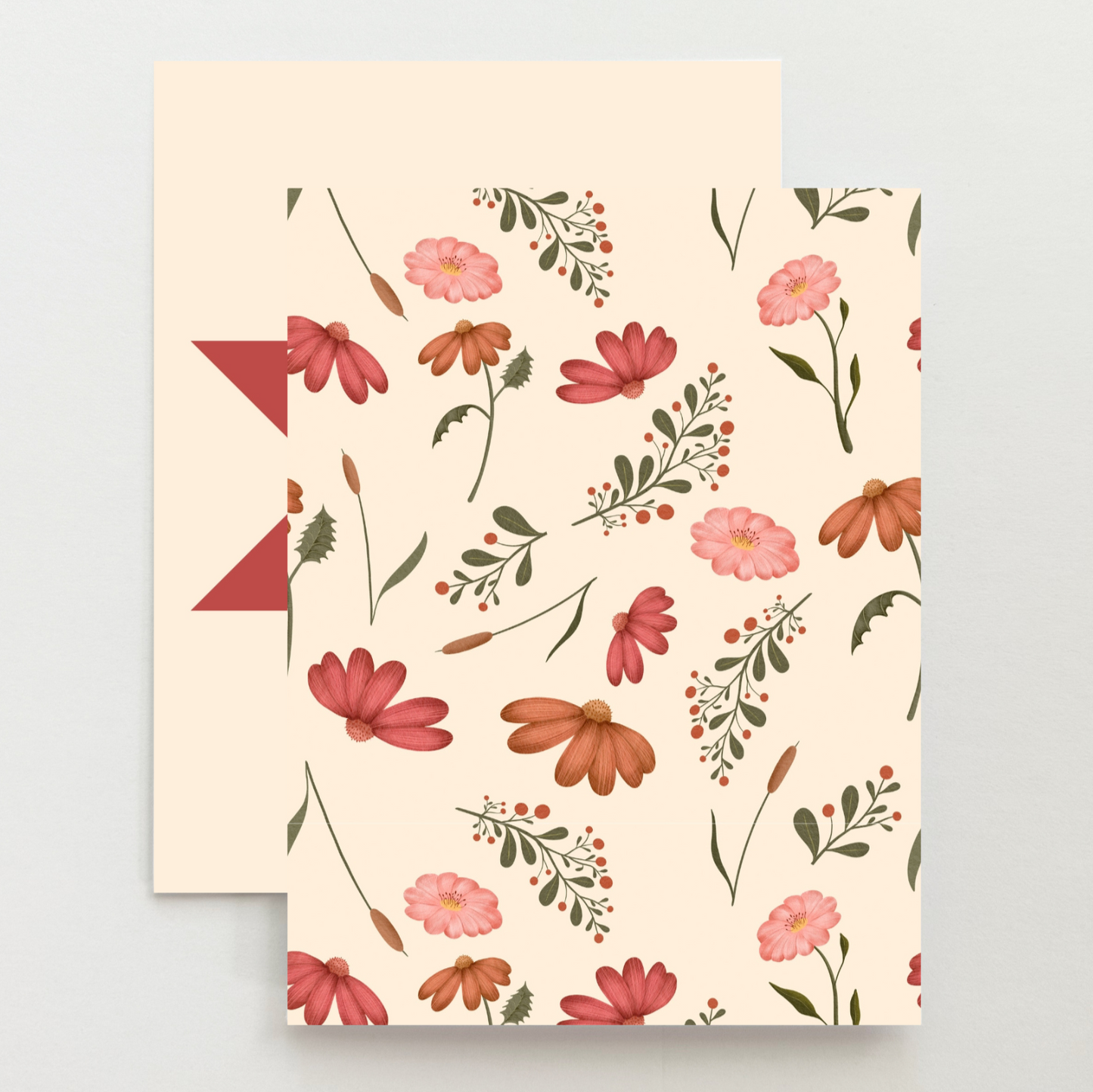 Pink Floral 1 Quilt Star Card Set