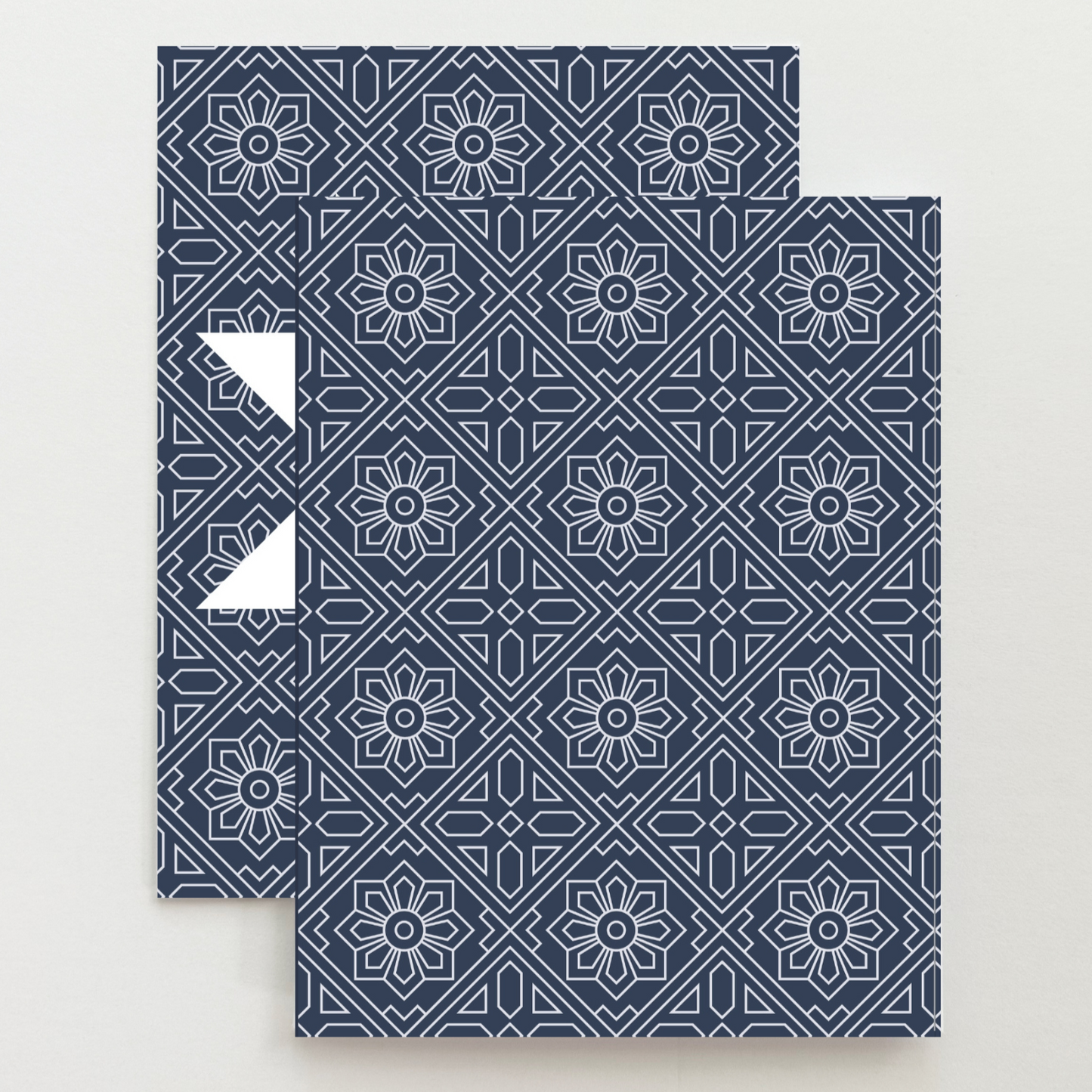 Dark Blue Vintage Quilt Star Card Set