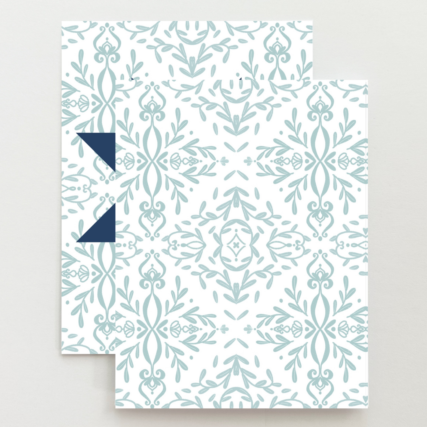 White and Aqua Vintage Quilt Star Card Set