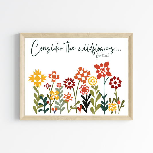 Quilter's Garden Bible Verse 10"x8" Wall Art Print