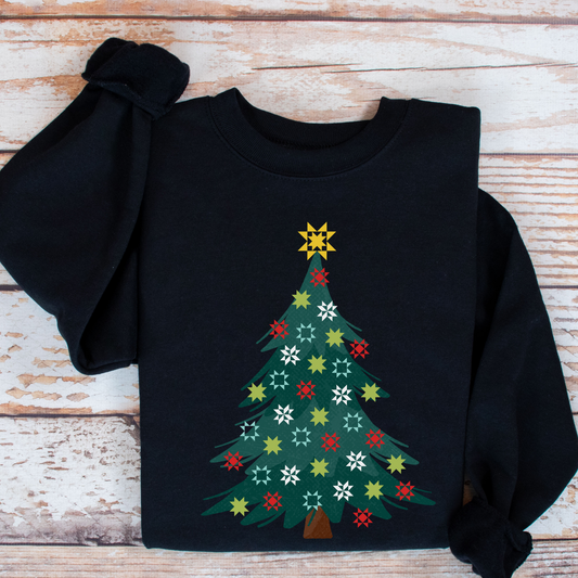 Quilter Christmas Tree Gildan Crewneck Sweatshirt - Free shipping!