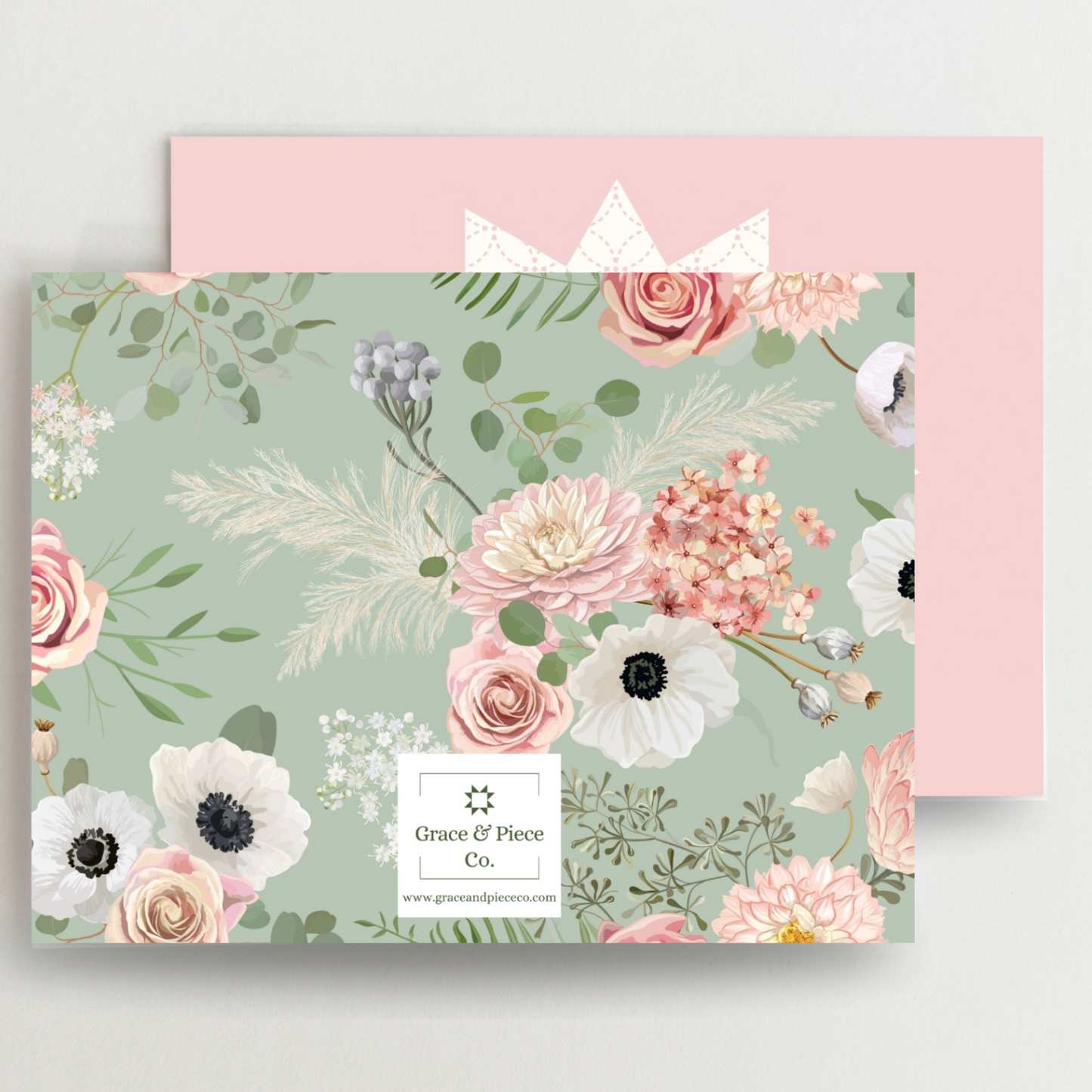 Feminine Floral Blank Note Cards Set