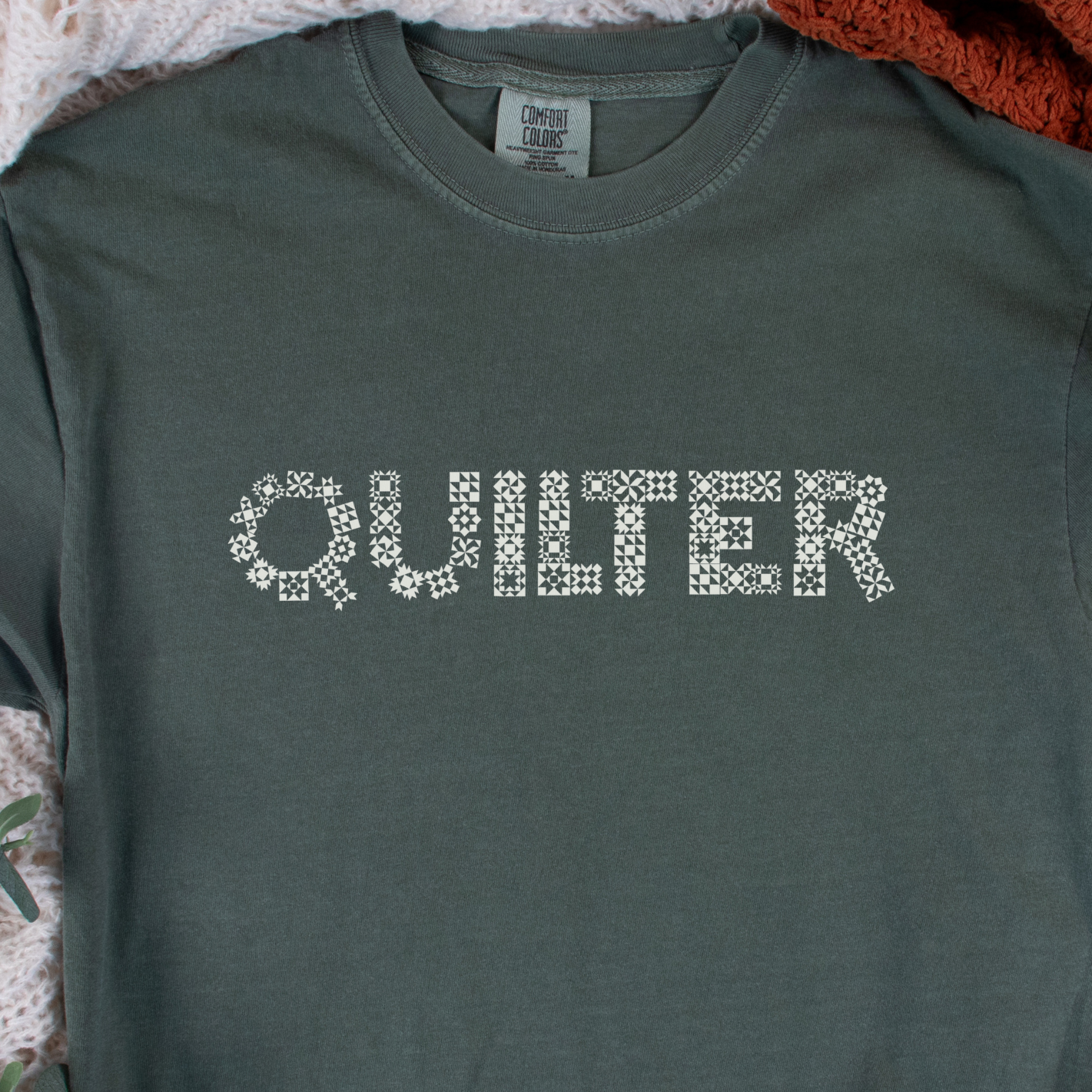 Comfort Colors Quilter Quilt Block Letters Unisex Garment-Dyed Heavyweight T-Shirt - Free shipping!