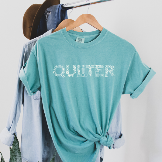 Comfort Colors Quilter Quilt Block Letters Unisex Garment-Dyed Heavyweight T-Shirt - Free shipping!