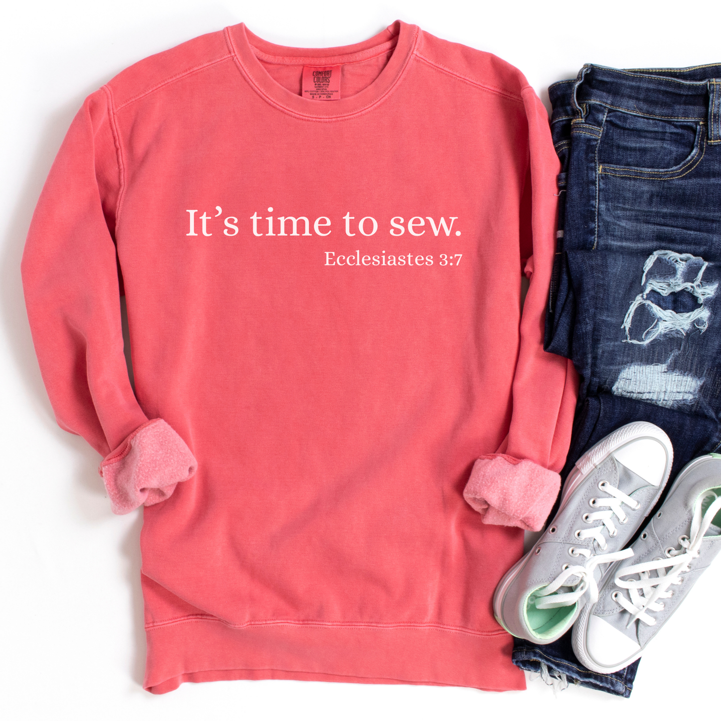 Comfort Colors Funny Christian Quilter Bible Verse Unisex Garment-dyed Sweatshirt. Free shipping!