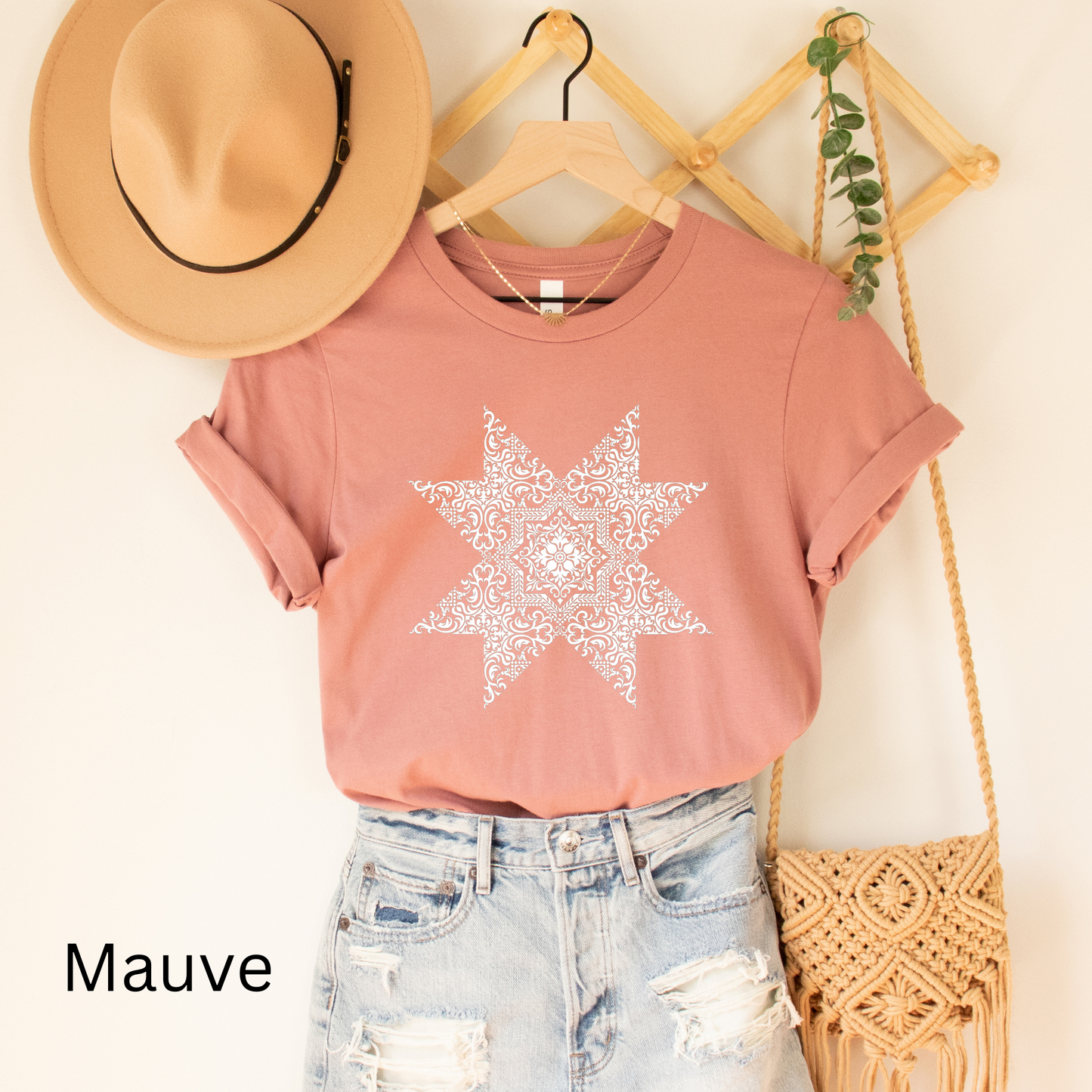 Modern Vintage Quilt Star T-Shirt - Choose your color - Free shipping!