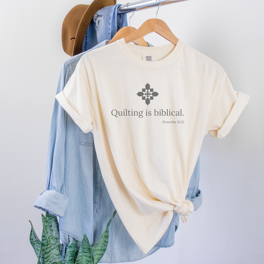 Comfort Colors Quilting is Biblical Funny Christian Quilter Shirt