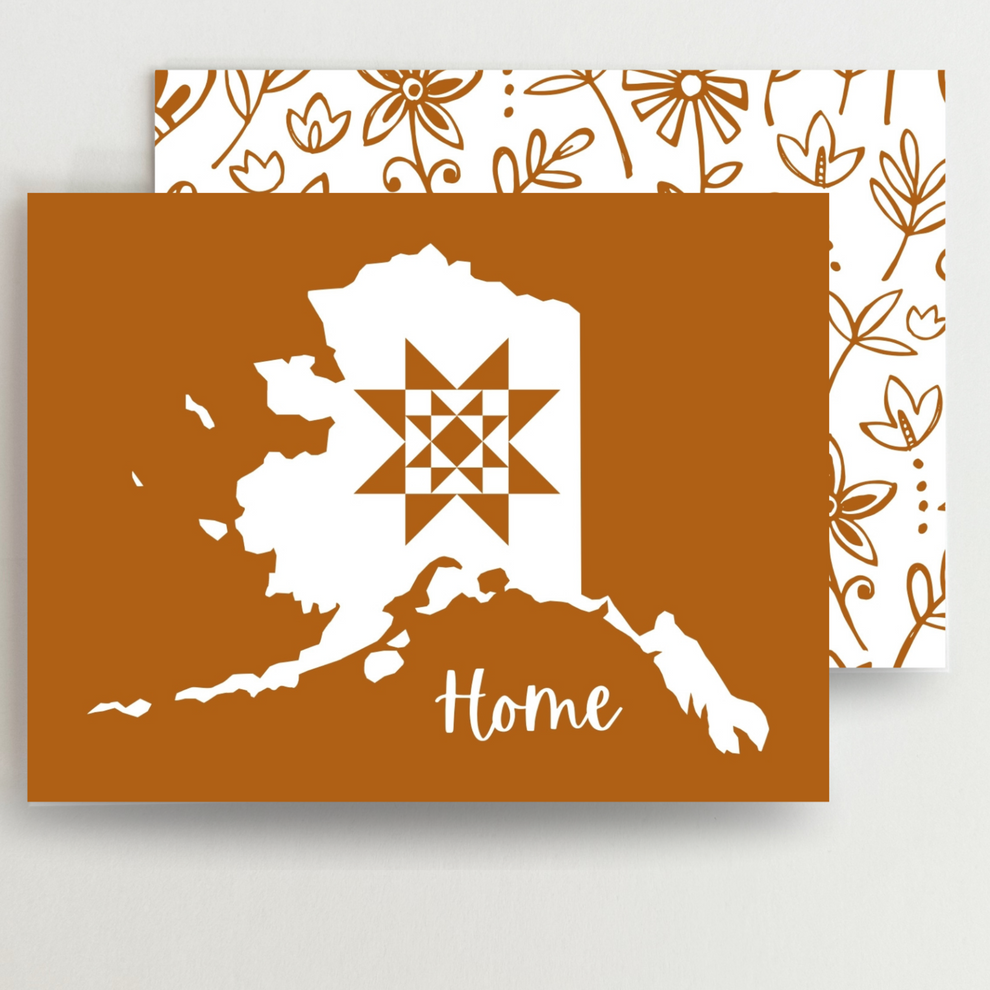 Alaska Home Quilt Star Gift Set of 6 Blank Cards - Choose Your Color ...