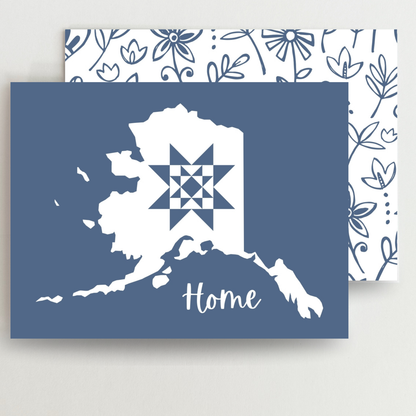 Alaska Home Quilt Star Gift Set of 6 Blank Cards - Choose Your Color