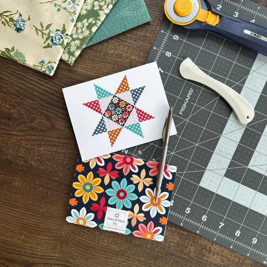 Groovy Quilt Star Boxed Set of 6 Note Cards