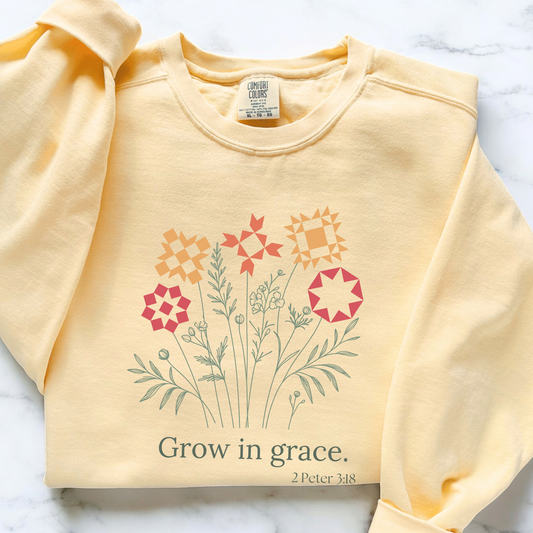 Comfort Colors Grow in Grace Floral Crewneck Sweatshirt
