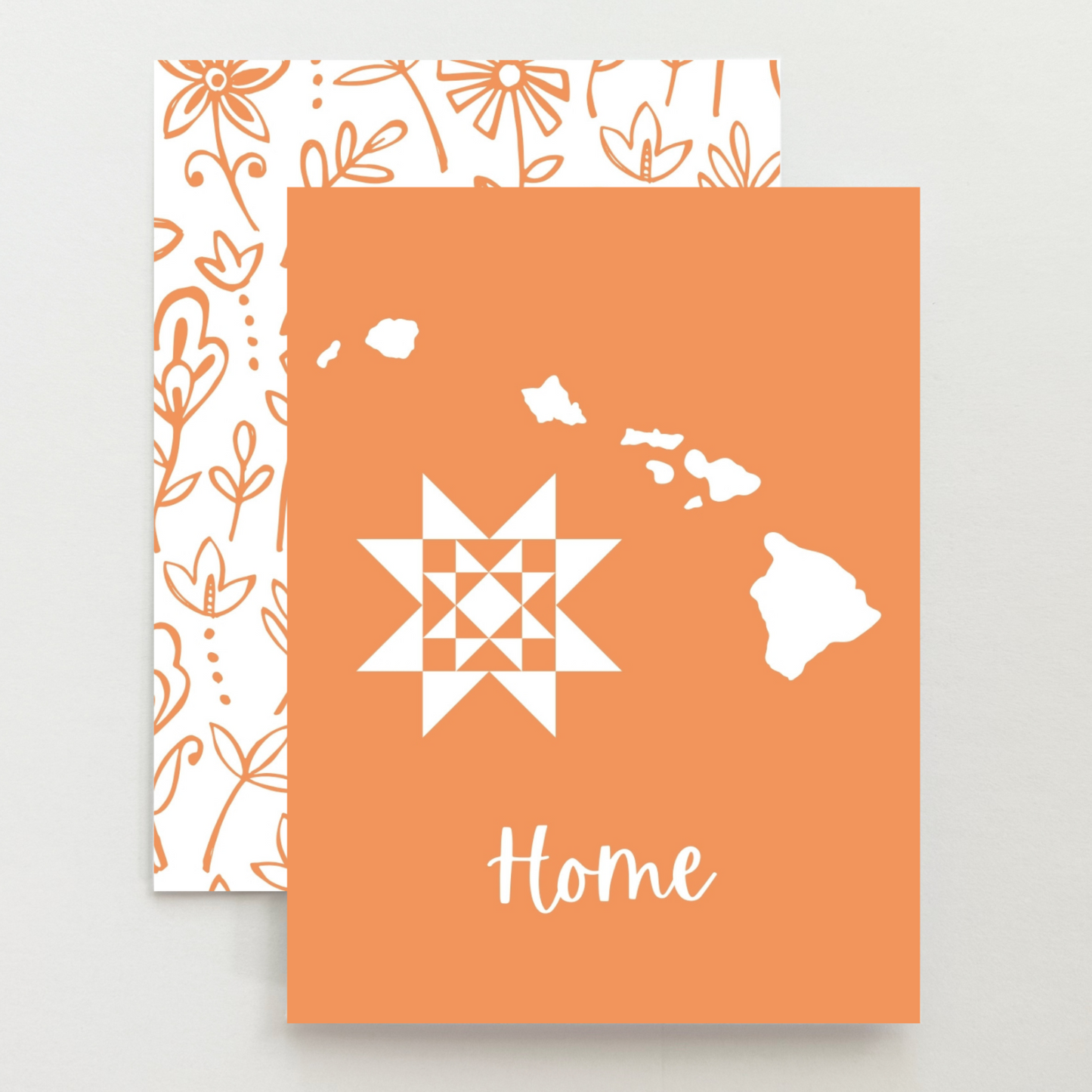 Hawaii Home Quilt Star Gift Set of 6 Blank Cards - Choose Your Color