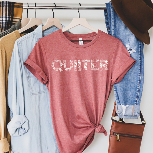 Bella+Canvas Quilter Quilt Block Letters Unisex T-Shirt - Free shipping!