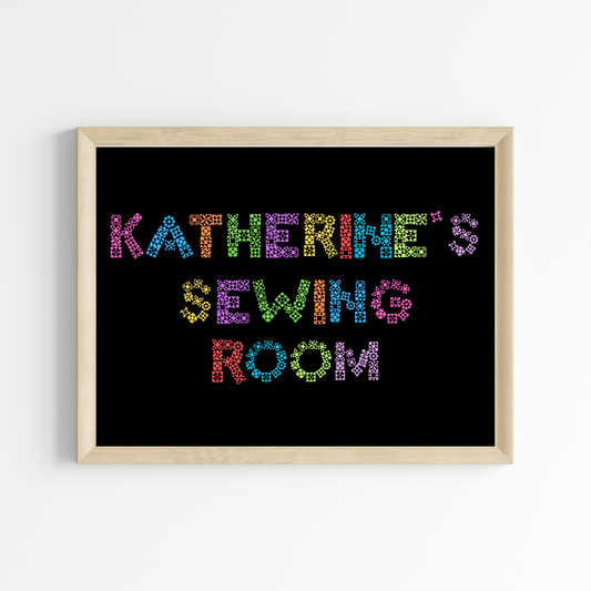 Personalized Sewing Room 10"x8" Wall Art Print