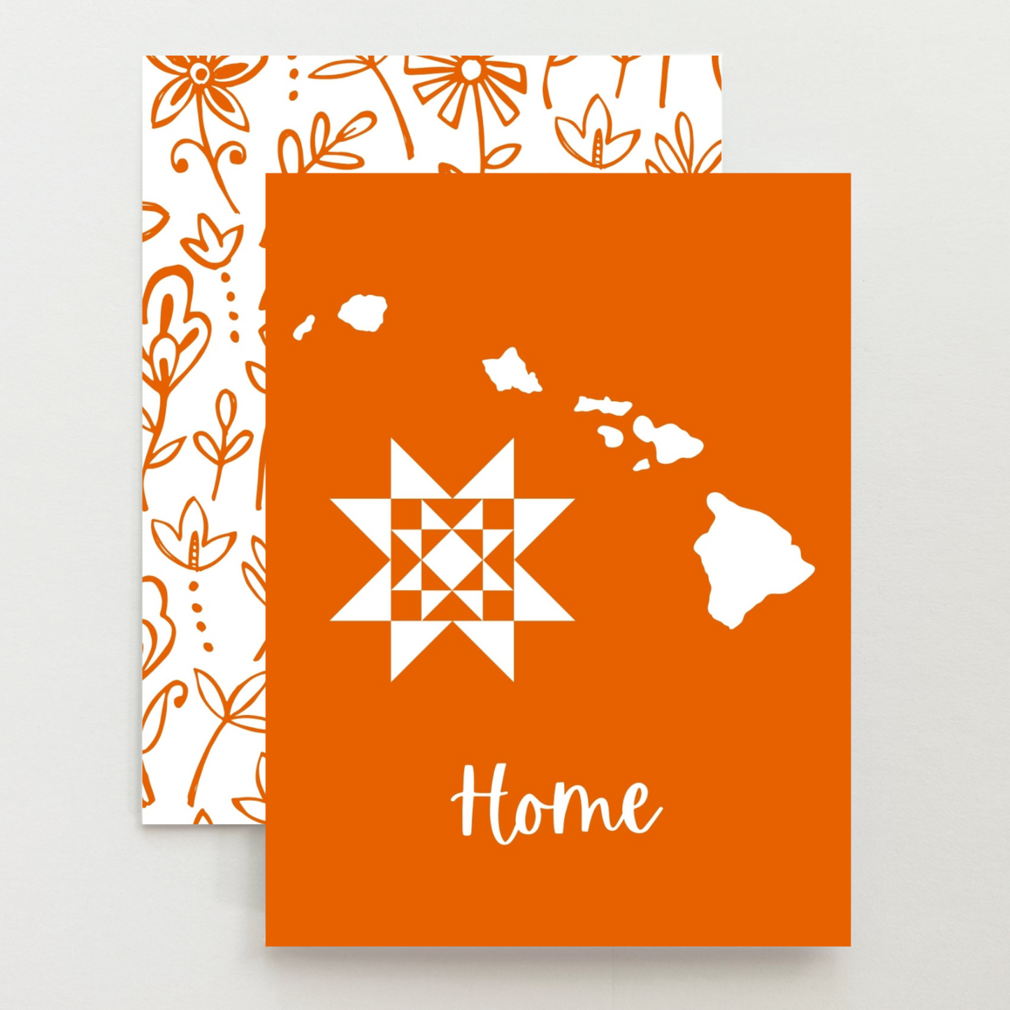 Hawaii Home Quilt Star Gift Set of 6 Blank Cards - Choose Your Color