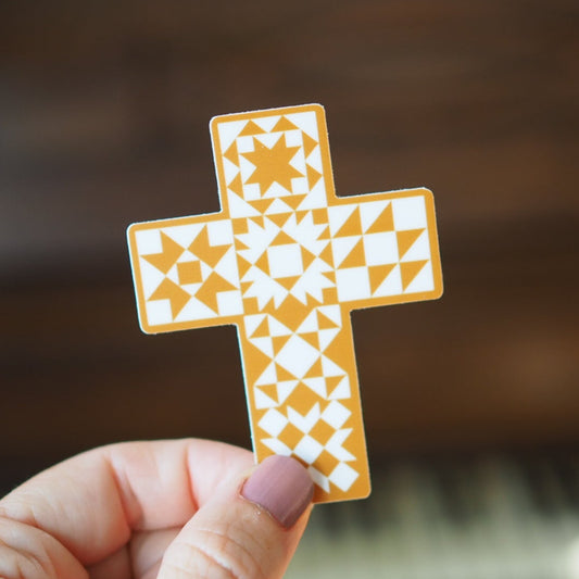 Quilt Cross Caramel Sticker
