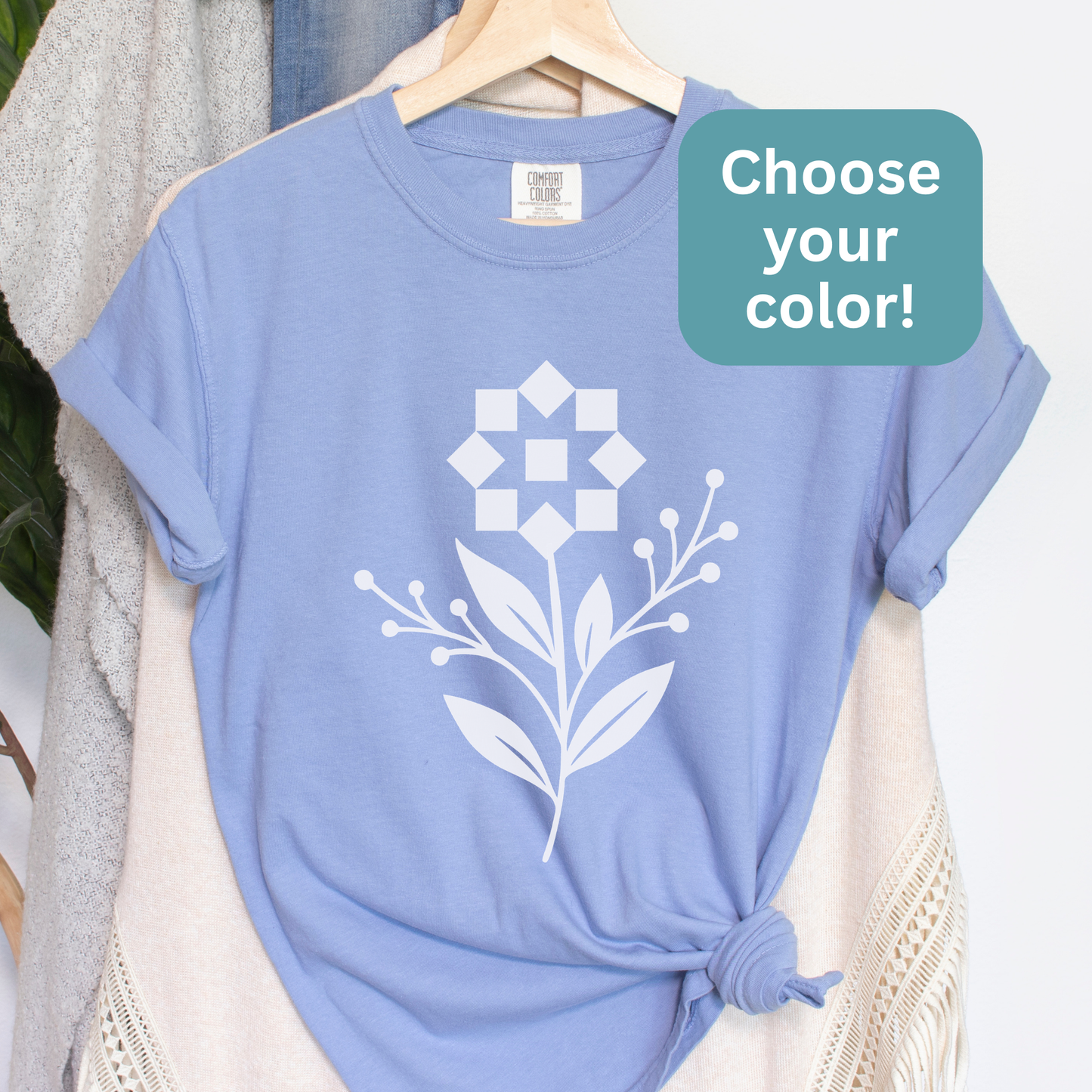 Quilt Block Flower Quilter T-Shirt