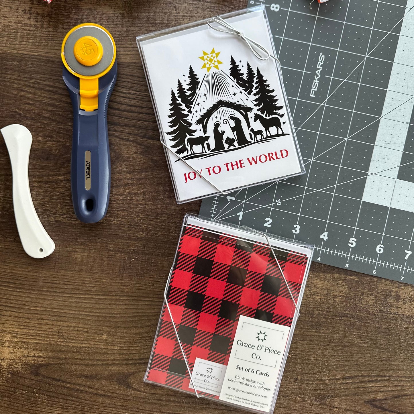 Quilt Star Nativity Boxed Set of 6 Christmas Cards