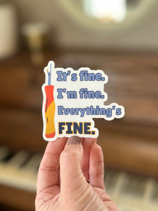 It's Fine Funny Seam Ripper Vinyl Sticker