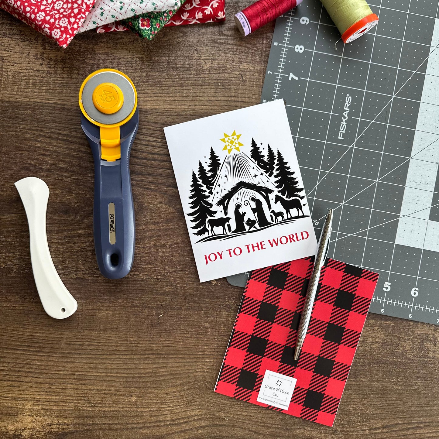 Quilt Star Nativity Boxed Set of 6 Christmas Cards