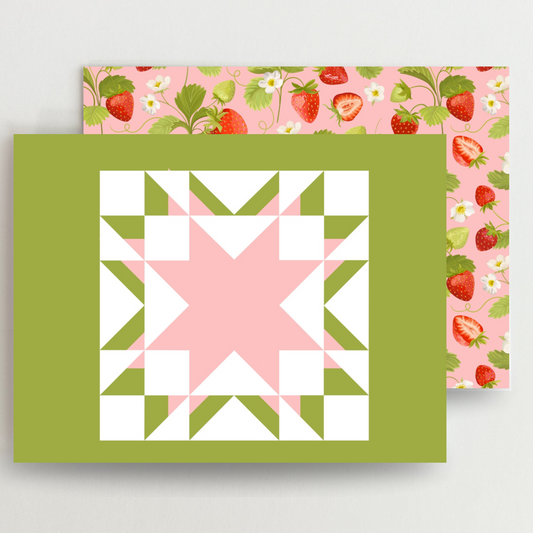 Fresh Strawberries Blank Note Cards Set