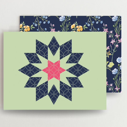 Sage Floral Blank Note Cards Set